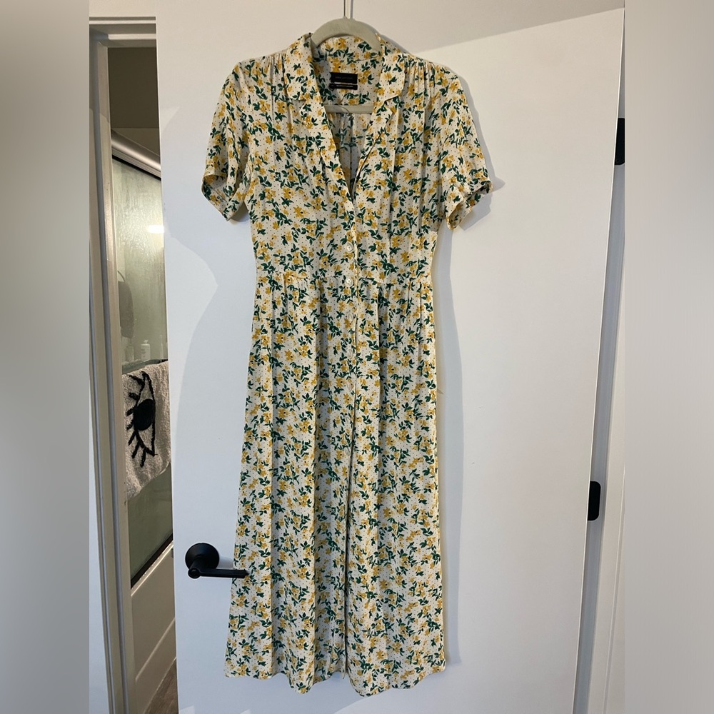 Mila Midi Shirt Dress in Ivory Yellow - Picture 3 of 13